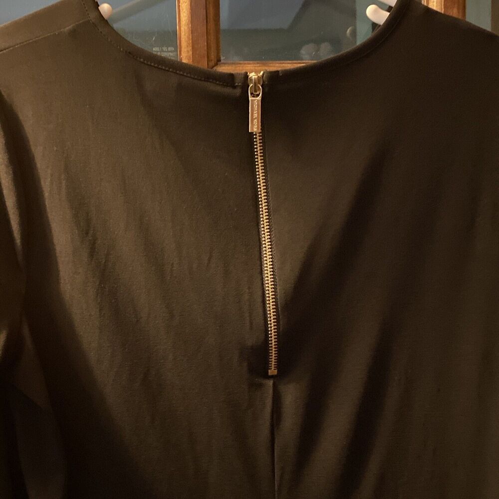 Michael Kors Classic Women’s 3/4 Sleeve Shift Dress Black Size M Zipper Back - Picture 3 of 5